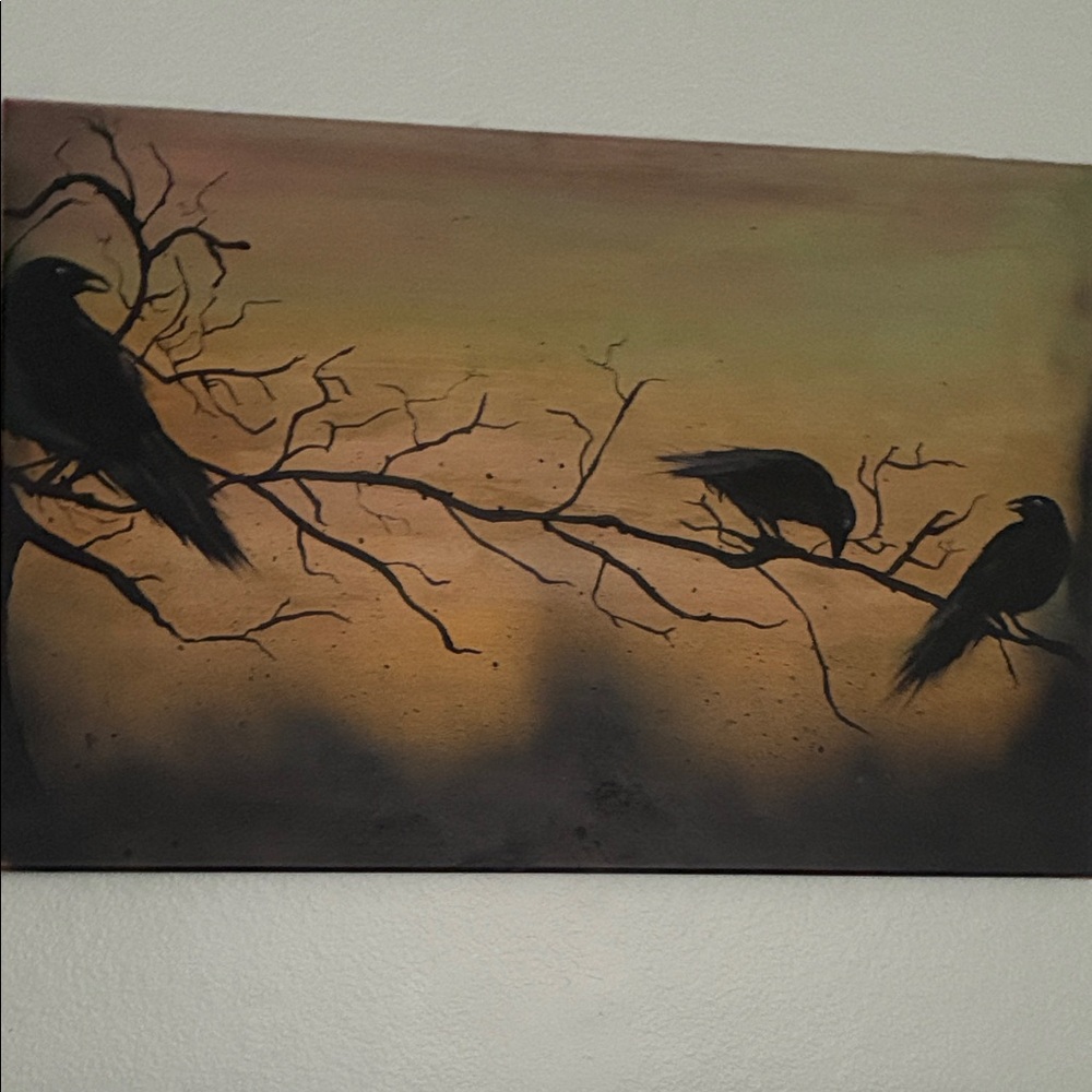 Mystical Evening Crow Canvas Art